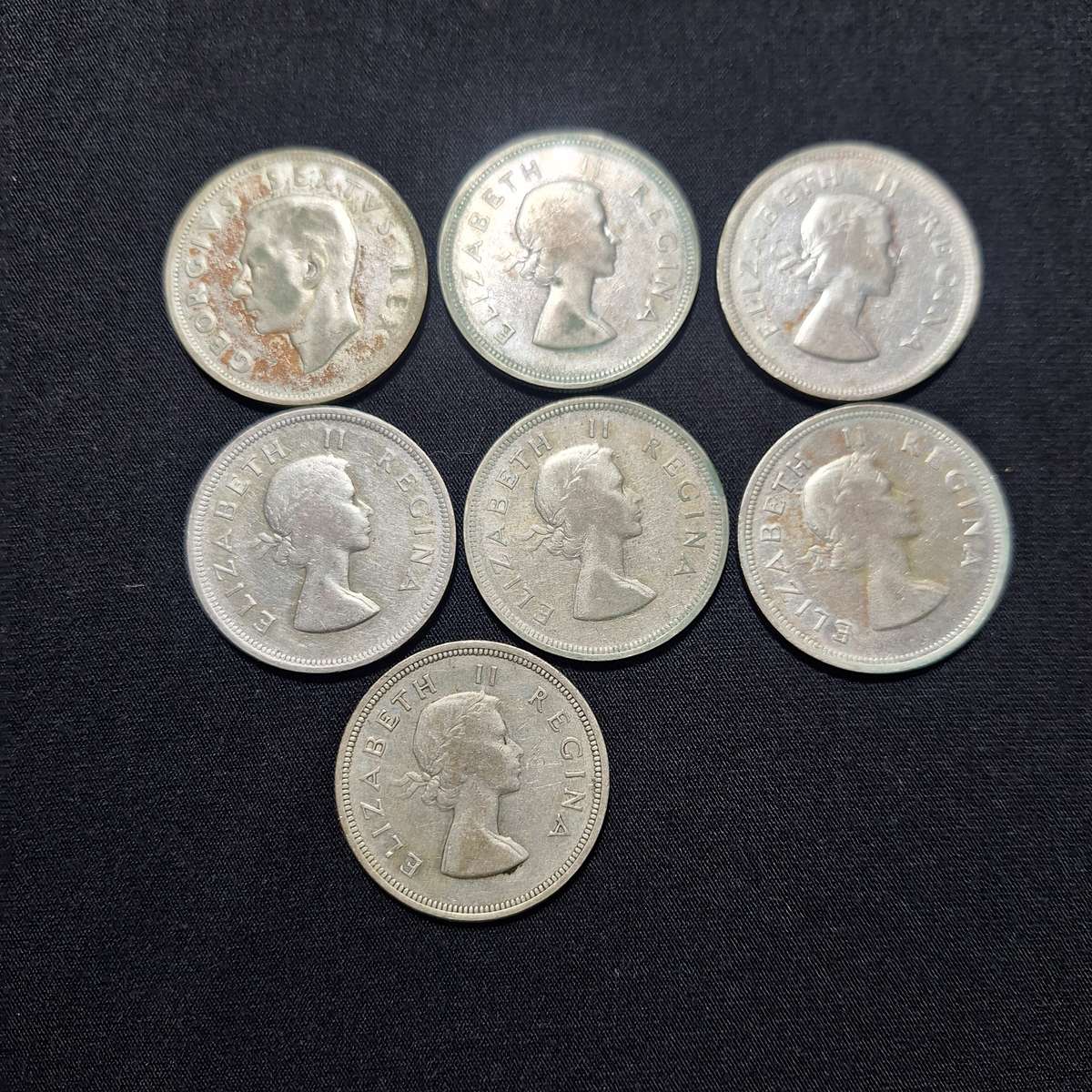1952 to 1958 - 2  1/2 SA Shilling coins