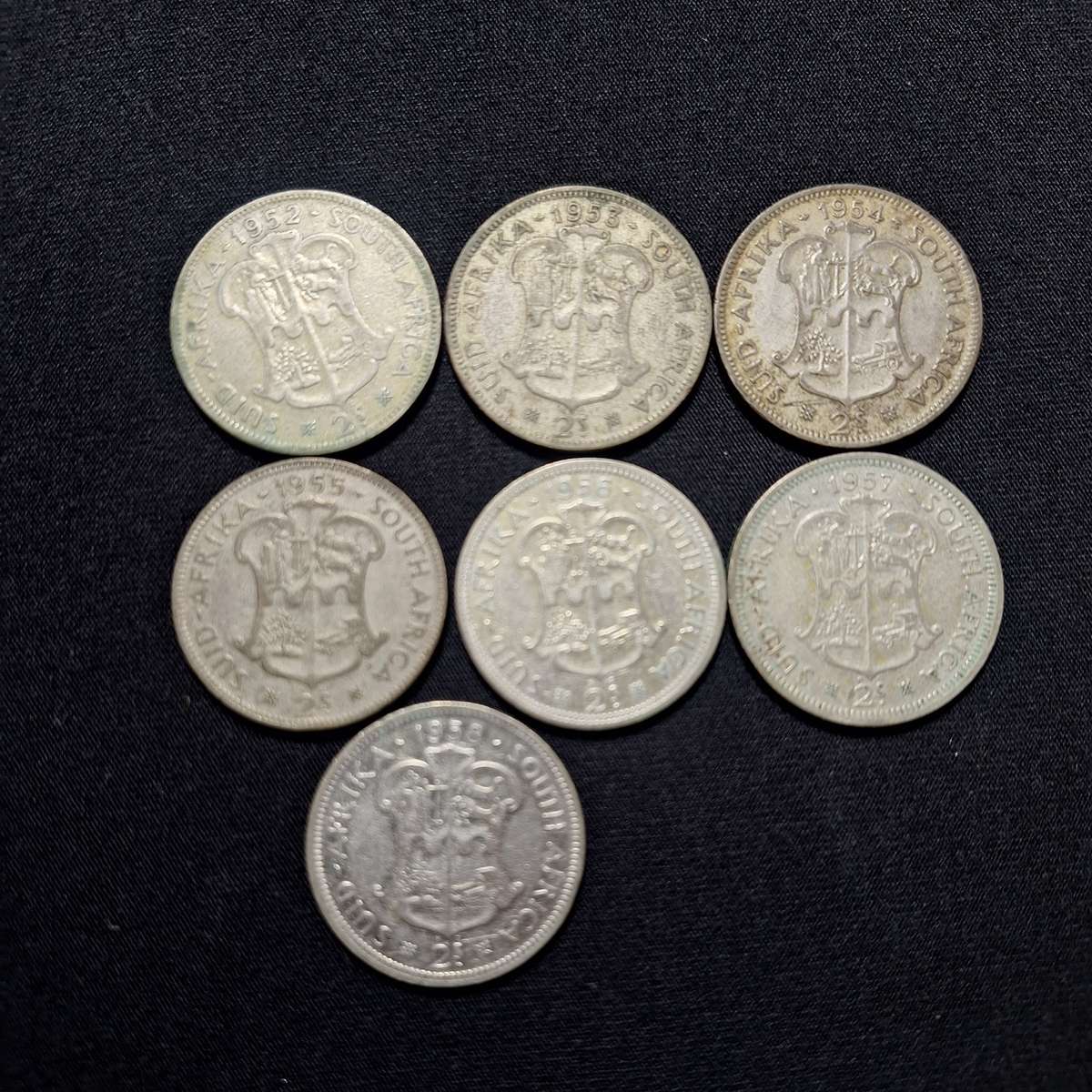 1952 to 1958 - 2 Shilling SA coins