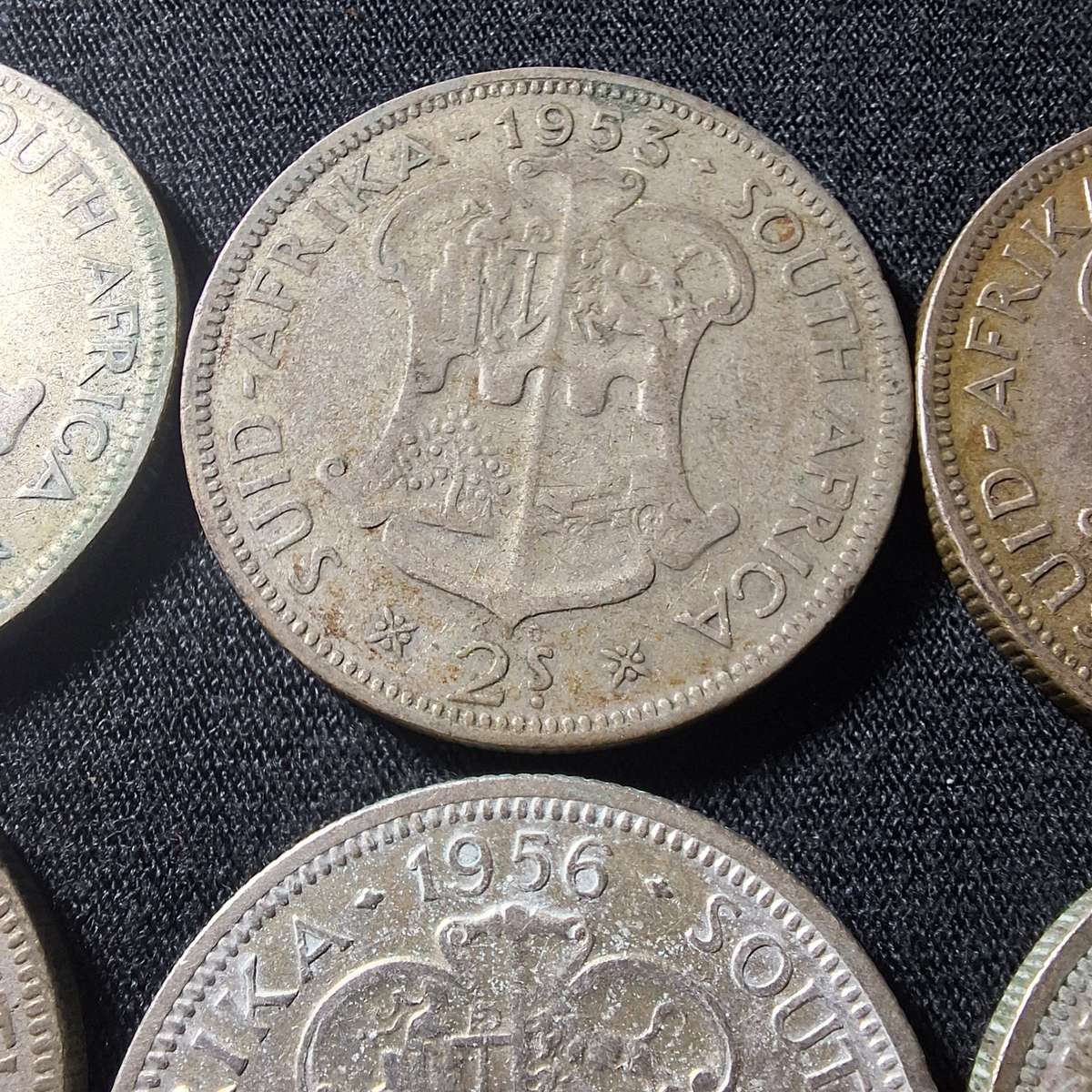 1952 to 1958 - 2 Shilling SA coins