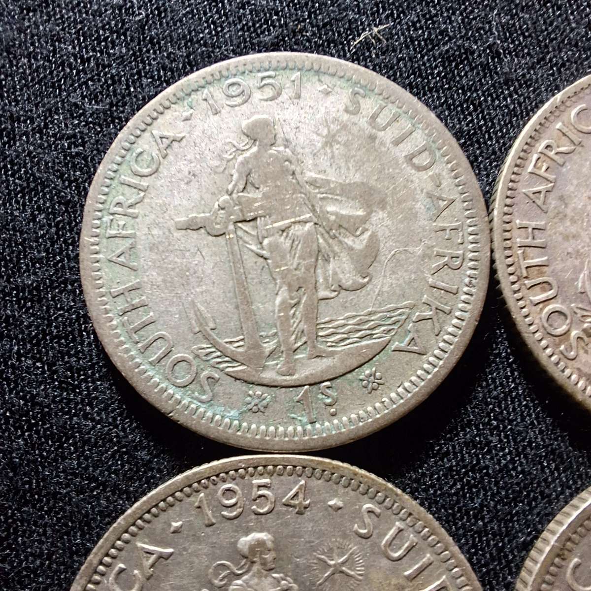 1951 to 1958 - South Africa 1 Shilling Coins