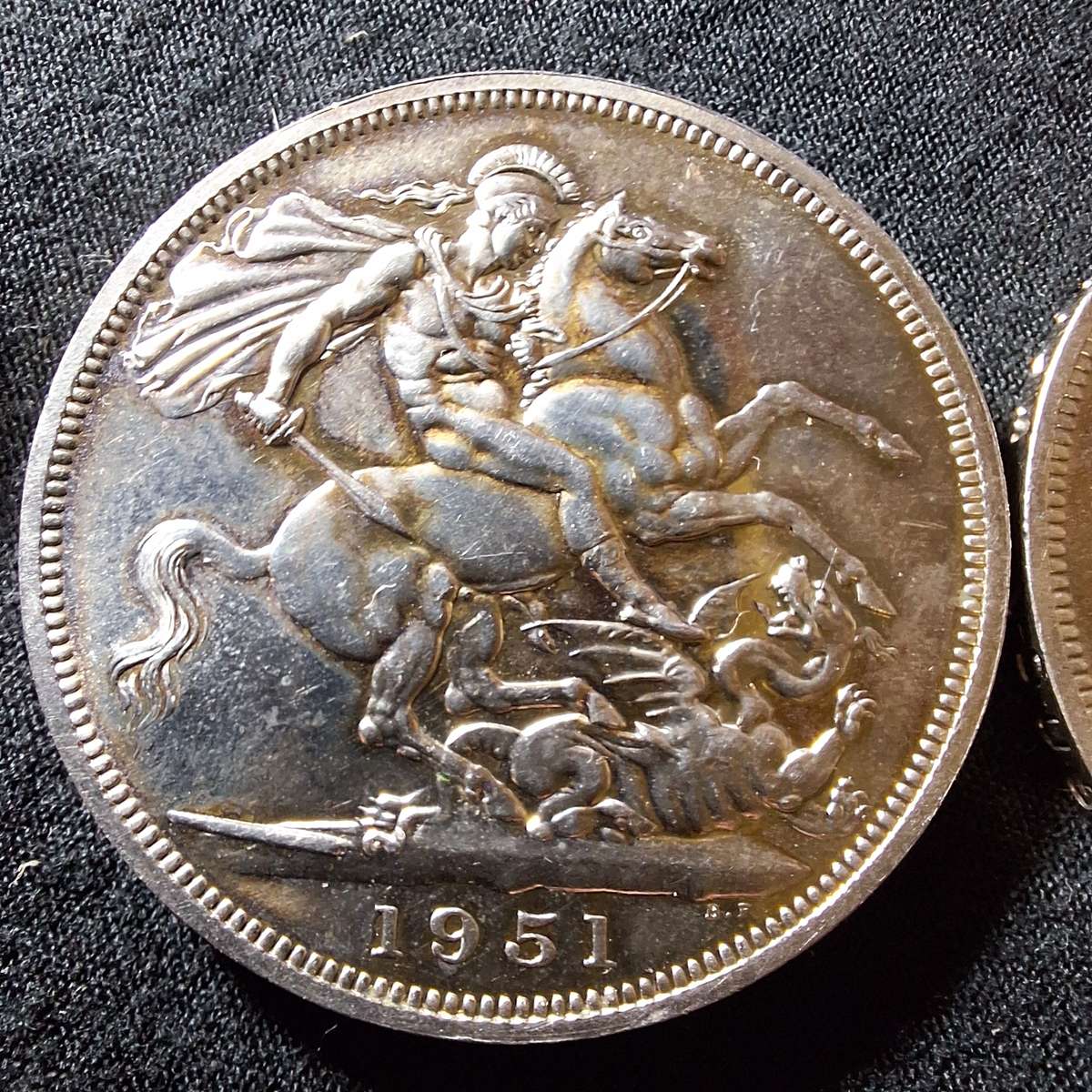 2 x 1951 British 5 Shilling Uncirculated coins