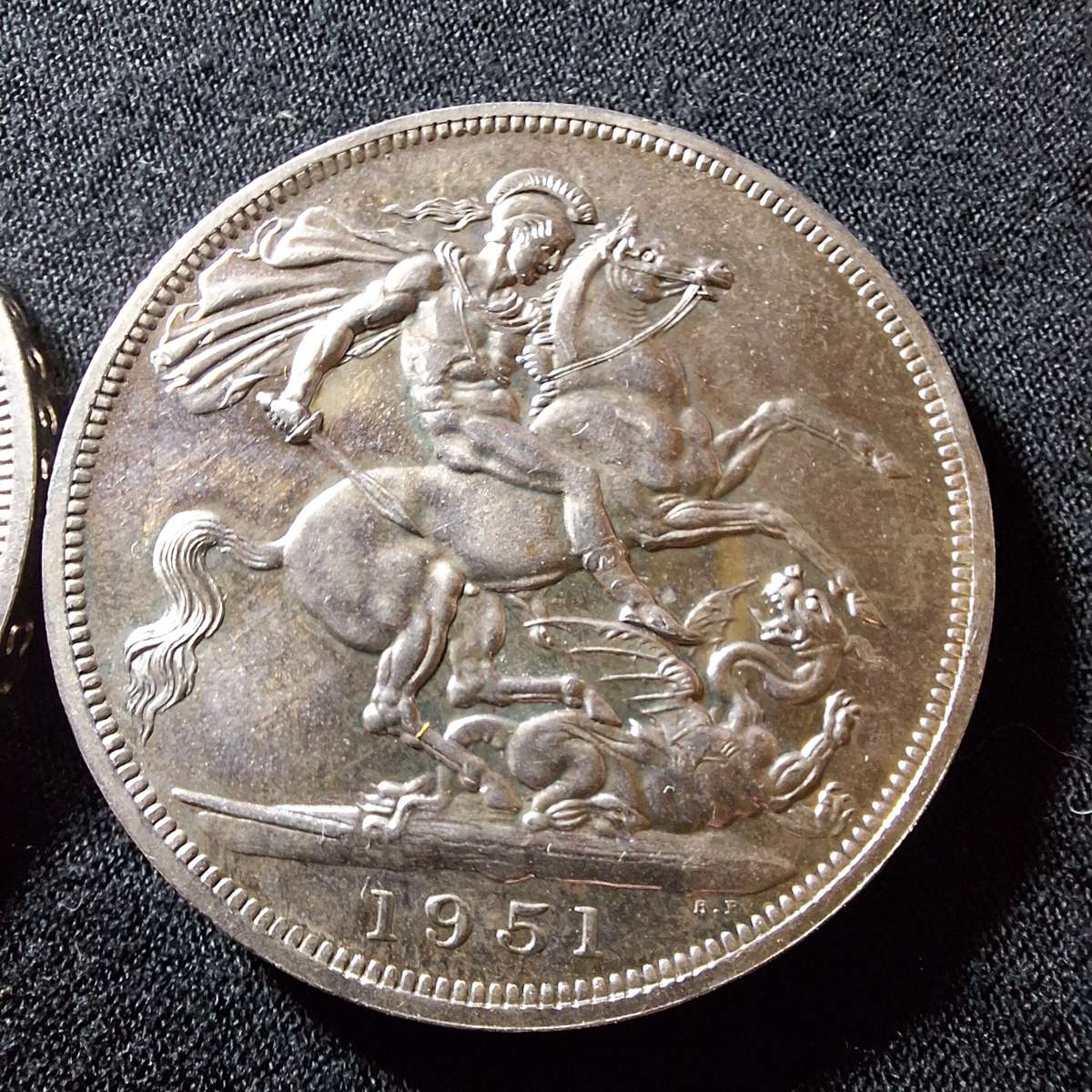 2 x 1951 British 5 Shilling Uncirculated coins