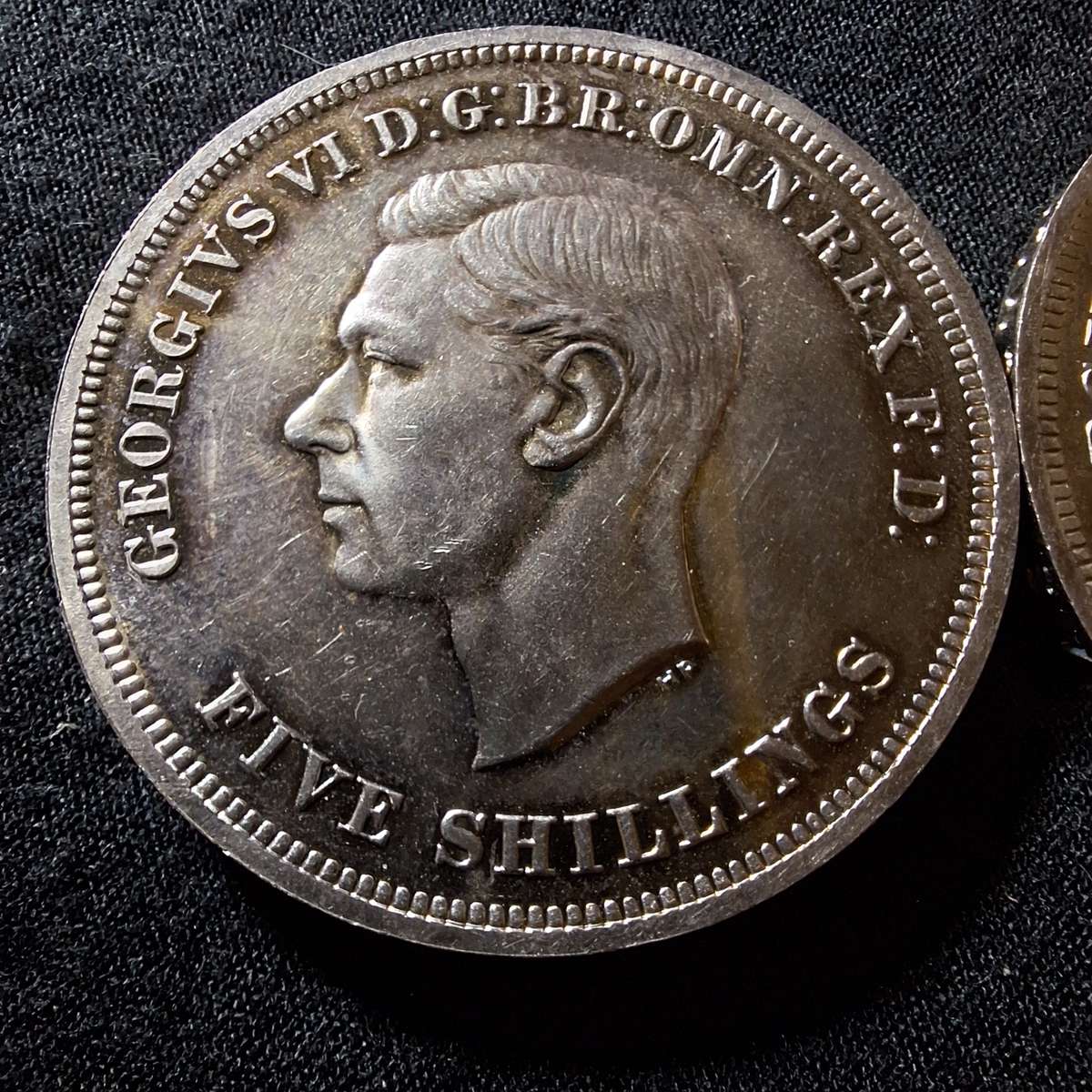 2 x 1951 British 5 Shilling Uncirculated coins