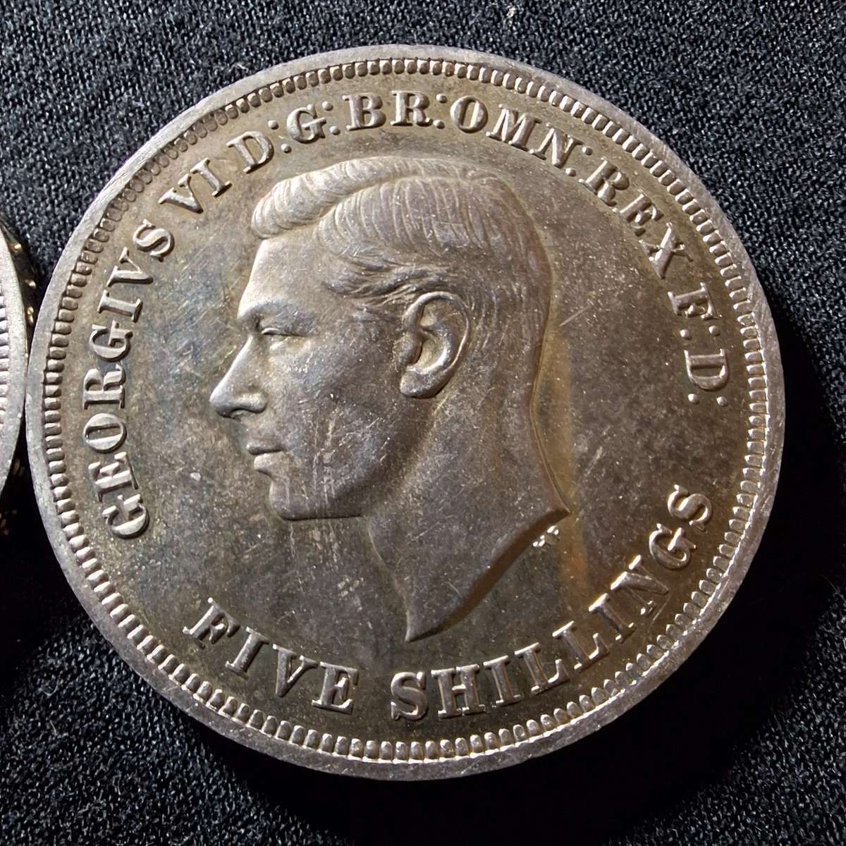 2 x 1951 British 5 Shilling Uncirculated coins