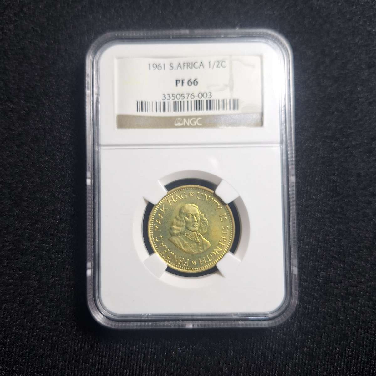 1961 Proof 66 SA 1/2 Cent NGC Graded