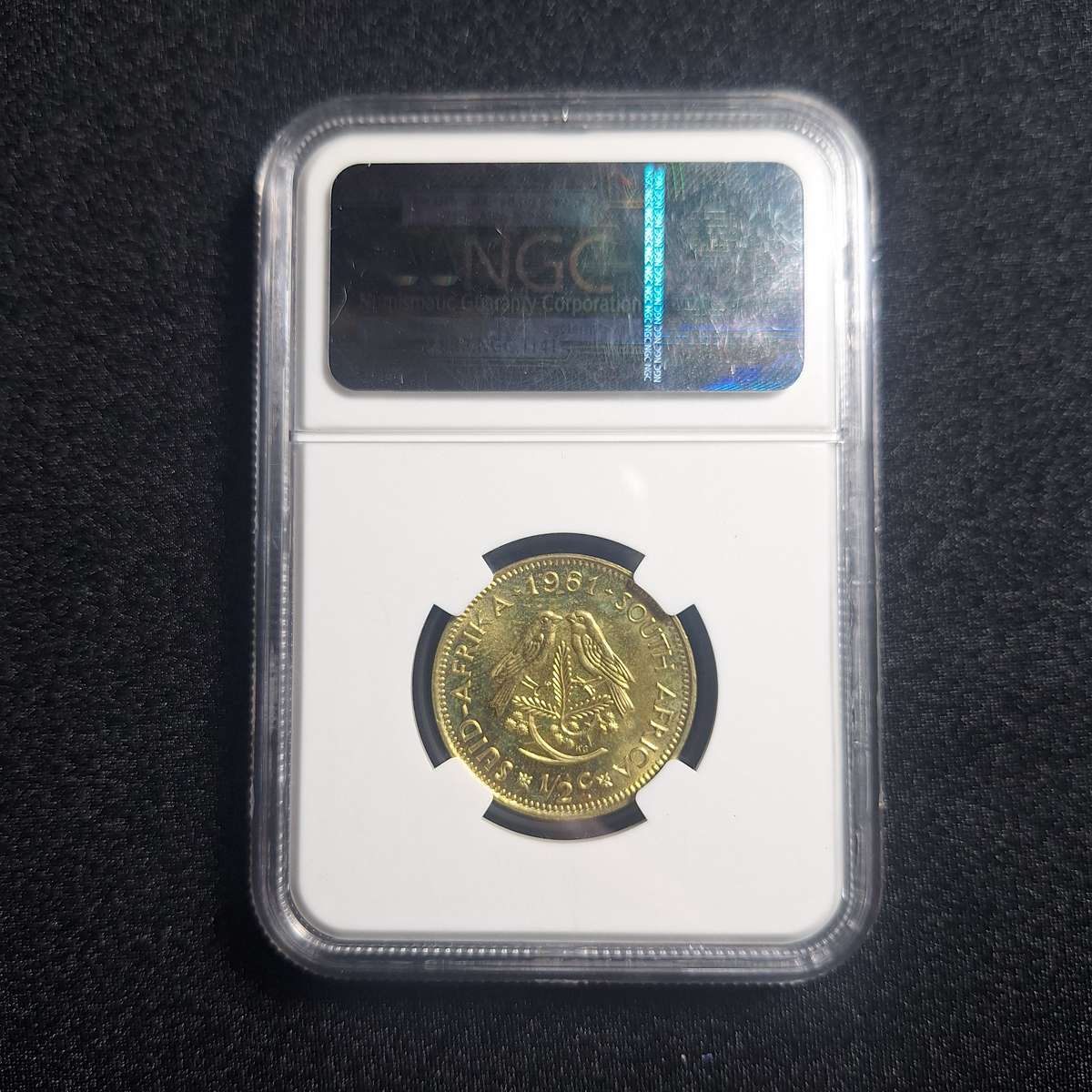 1961 Proof 66 SA 1/2 Cent NGC Graded