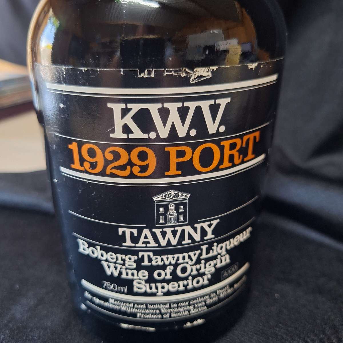 1929 KWV Tawny Port 750ml - Boberg Tawny Liqueur wine of Origin Superior