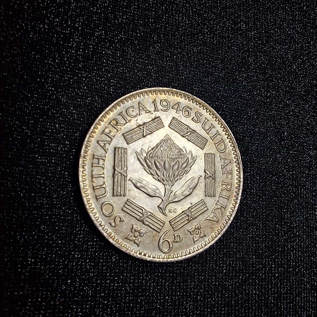 1946 6d (Sixpence) Silver South Africa Coin - High Grade