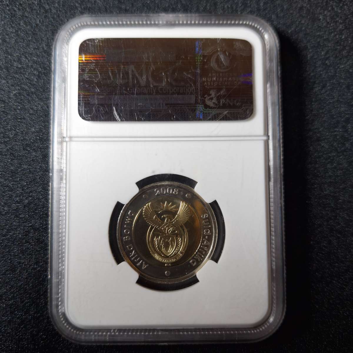 2008 R5 CW NGC MS67 Oom Paul South Africa Coin