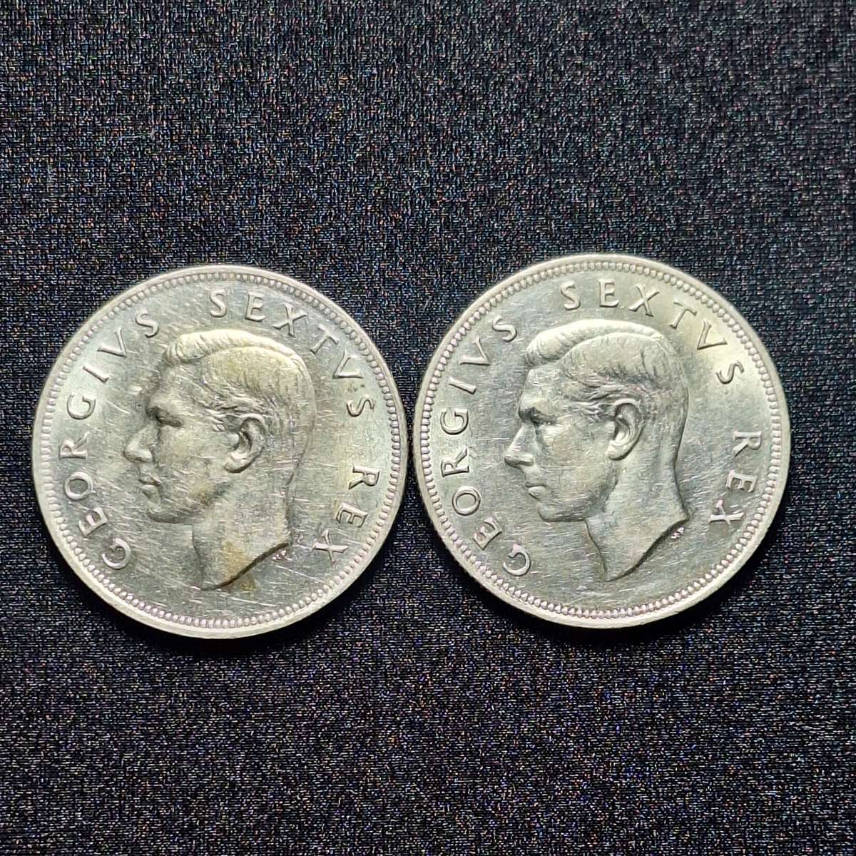 2 x 1952 2 1/2 Shilling South Africa Coins