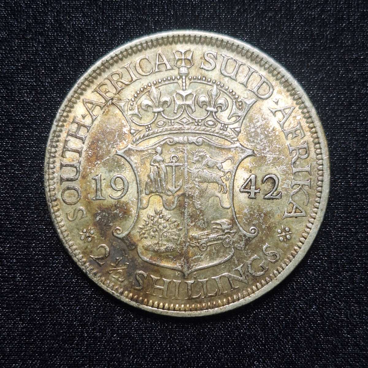 1942 2 1/2 Shillings South Africa Coin