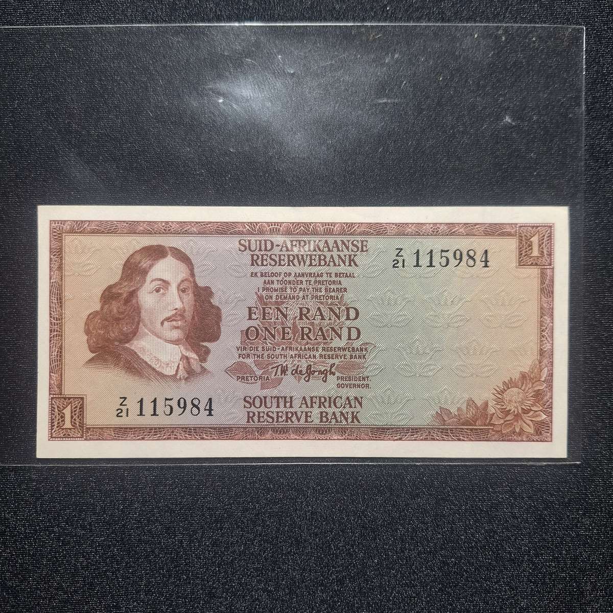 0ne Rand TW de Jongh Replacement Bank Note #1