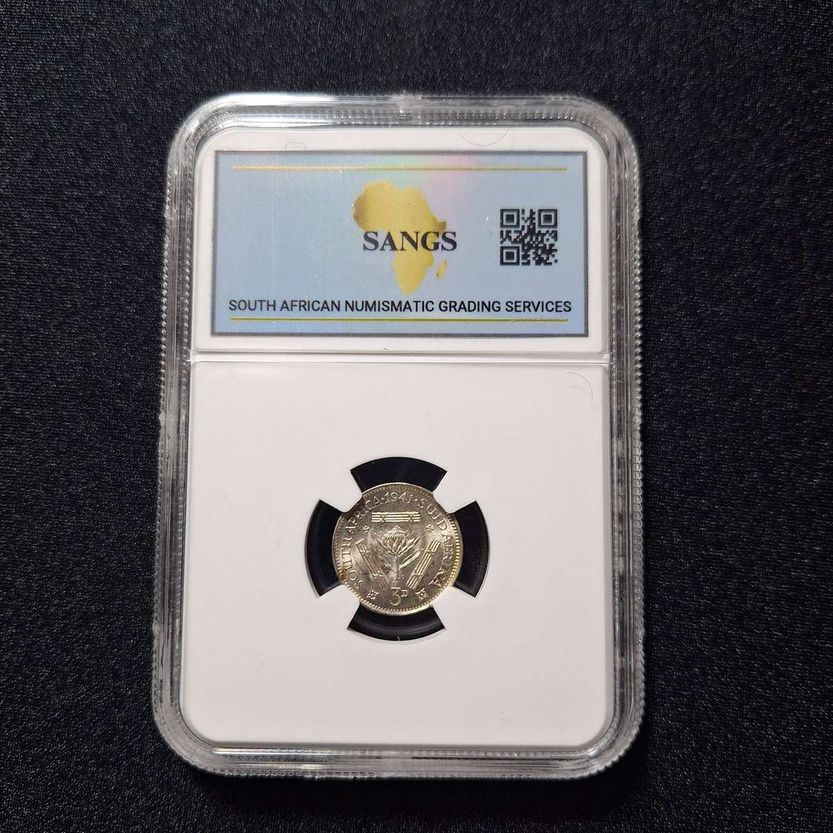 1941 Silver 3 Pence MS61 SANGS Graded South Africa Coin