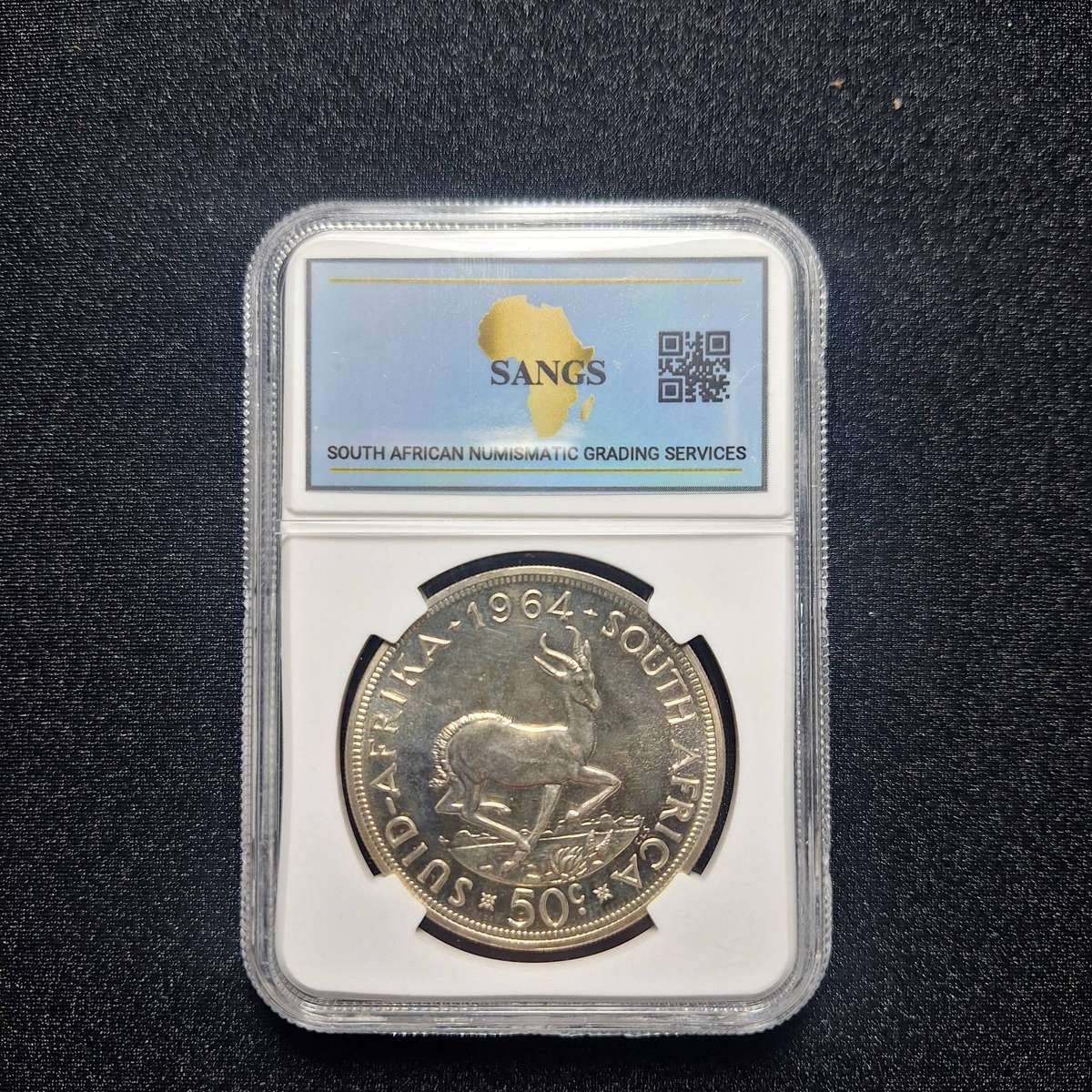 1964 50 Cent Proof PF66 SANGS Graded South Africa Coin