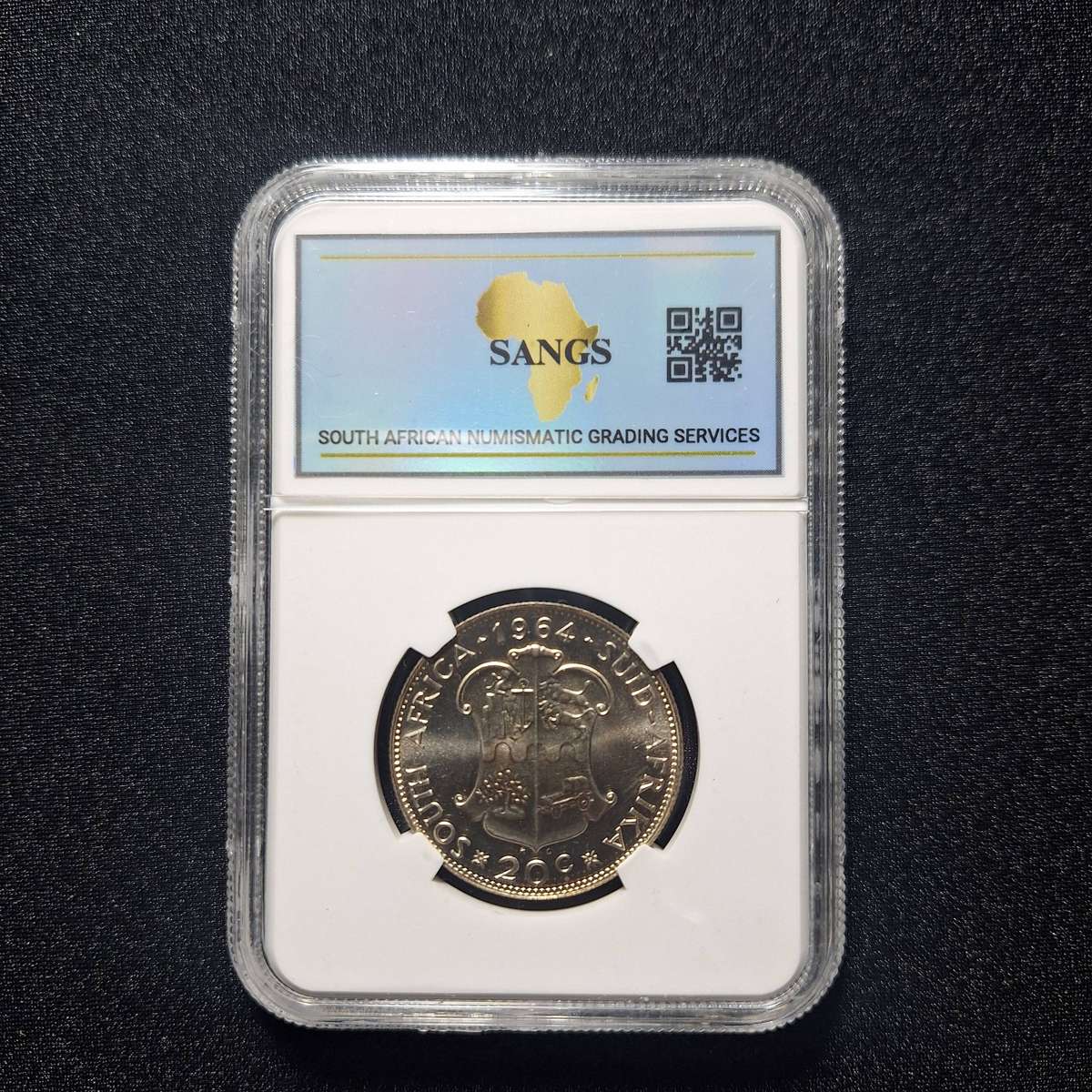1964 20 Cent Proof PF66 SANGS Graded South Africa Coin