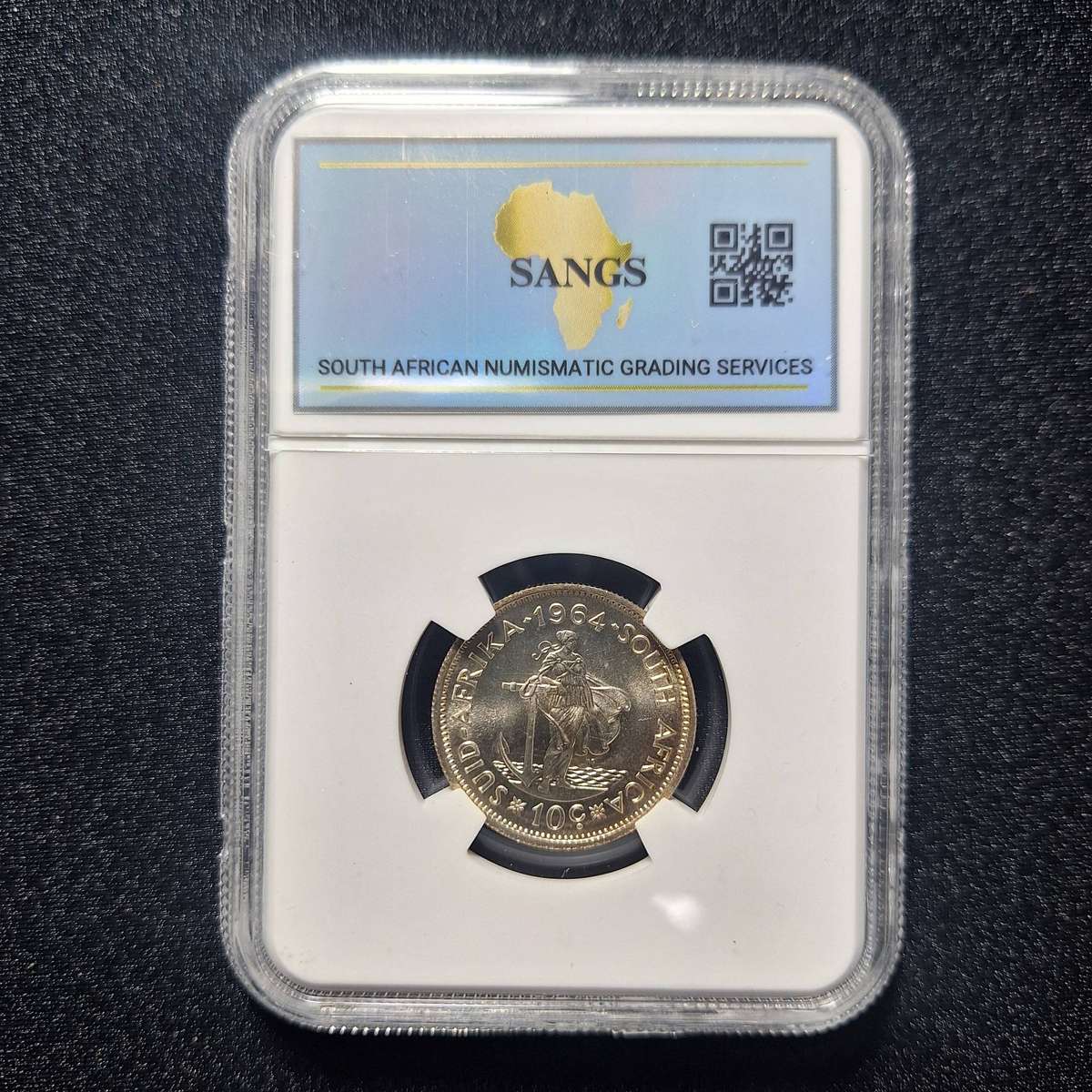 1964 10 Cent Proof PF66 SANGS Graded South Africa Coin