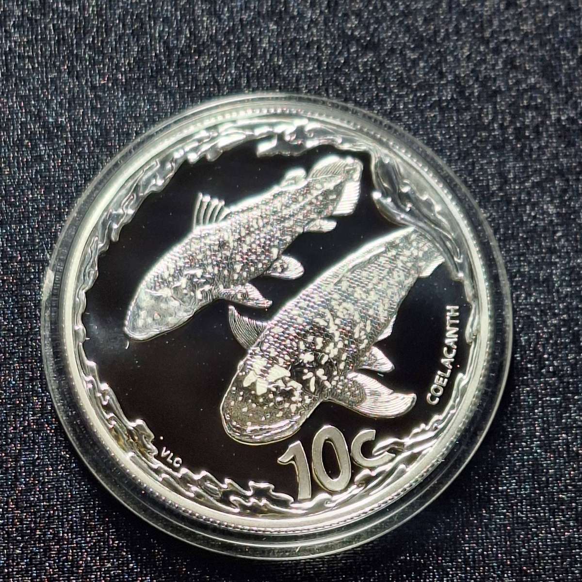 2013 10c Coelacanth Half Ounce Silver South Africa Coin, Mintage 477