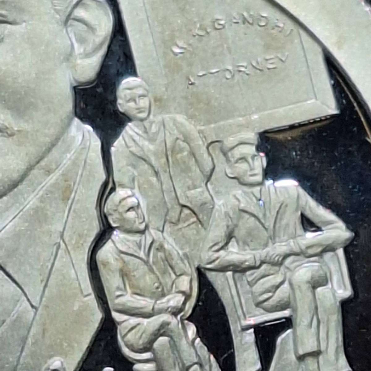 2008 Gandhi R1 Extremely Rare Frosting Varient Silver South Africa Coin