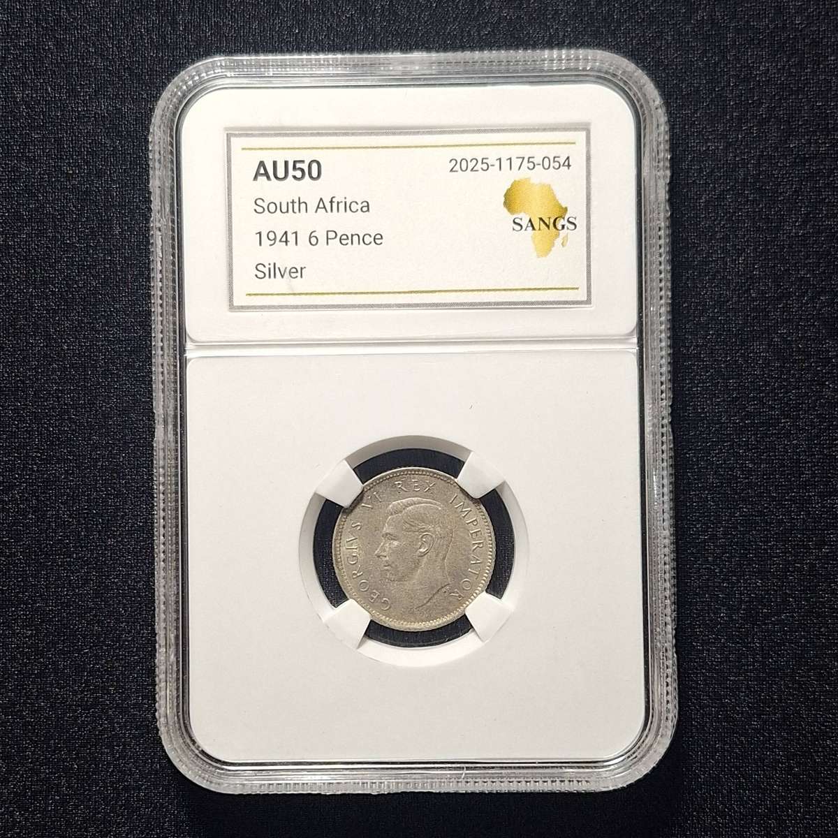 1941 6 Pence AU50 SANGS Graded South Africa Coin