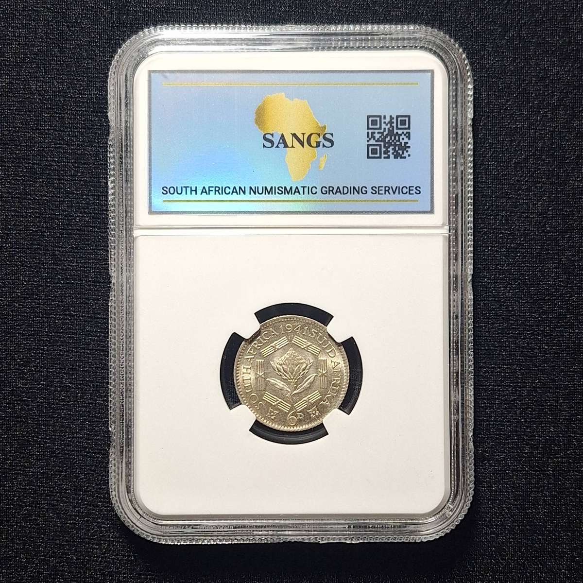 1941 6 Pence AU50 SANGS Graded South Africa Coin