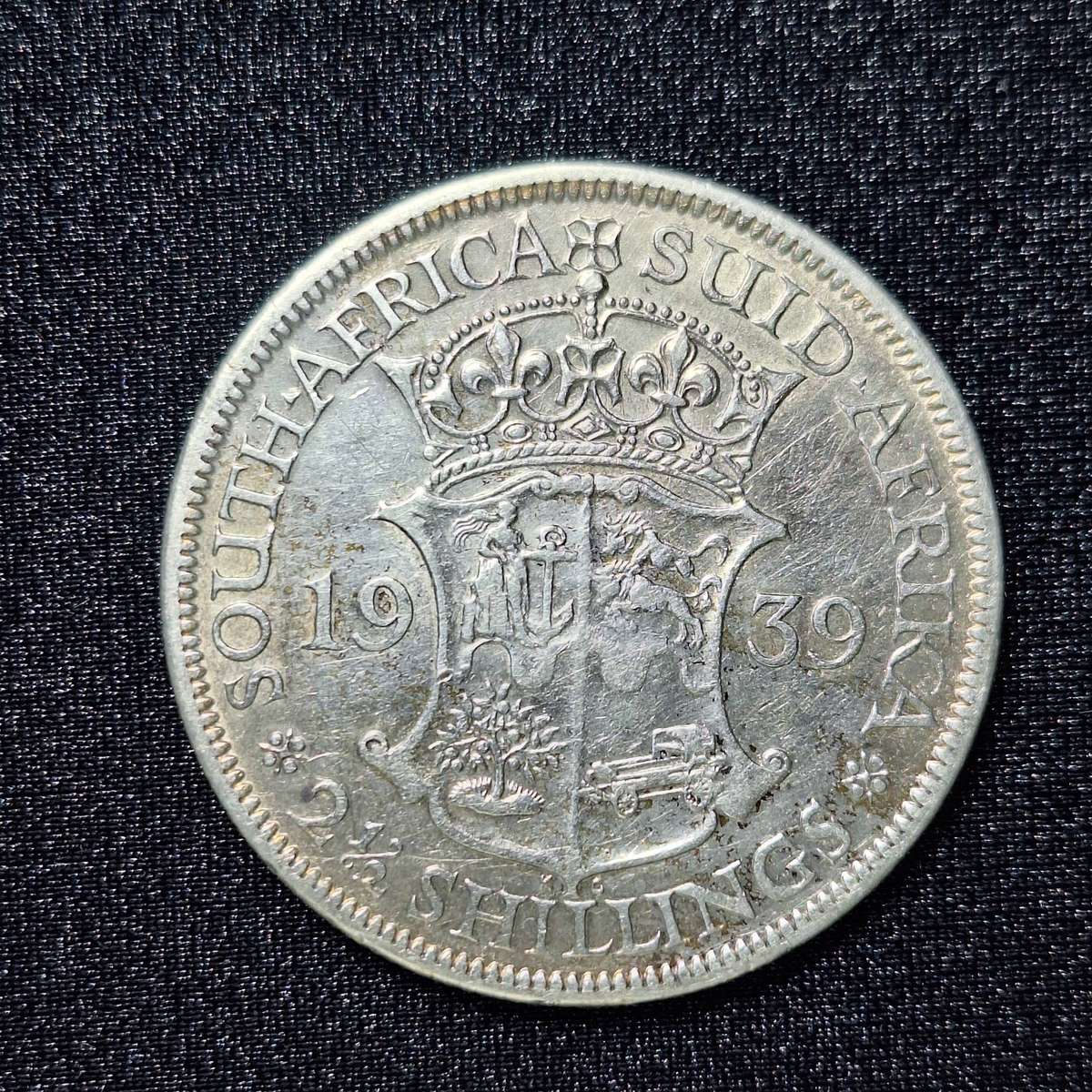 1939 2.5 Shillings Silver South Africa Coin