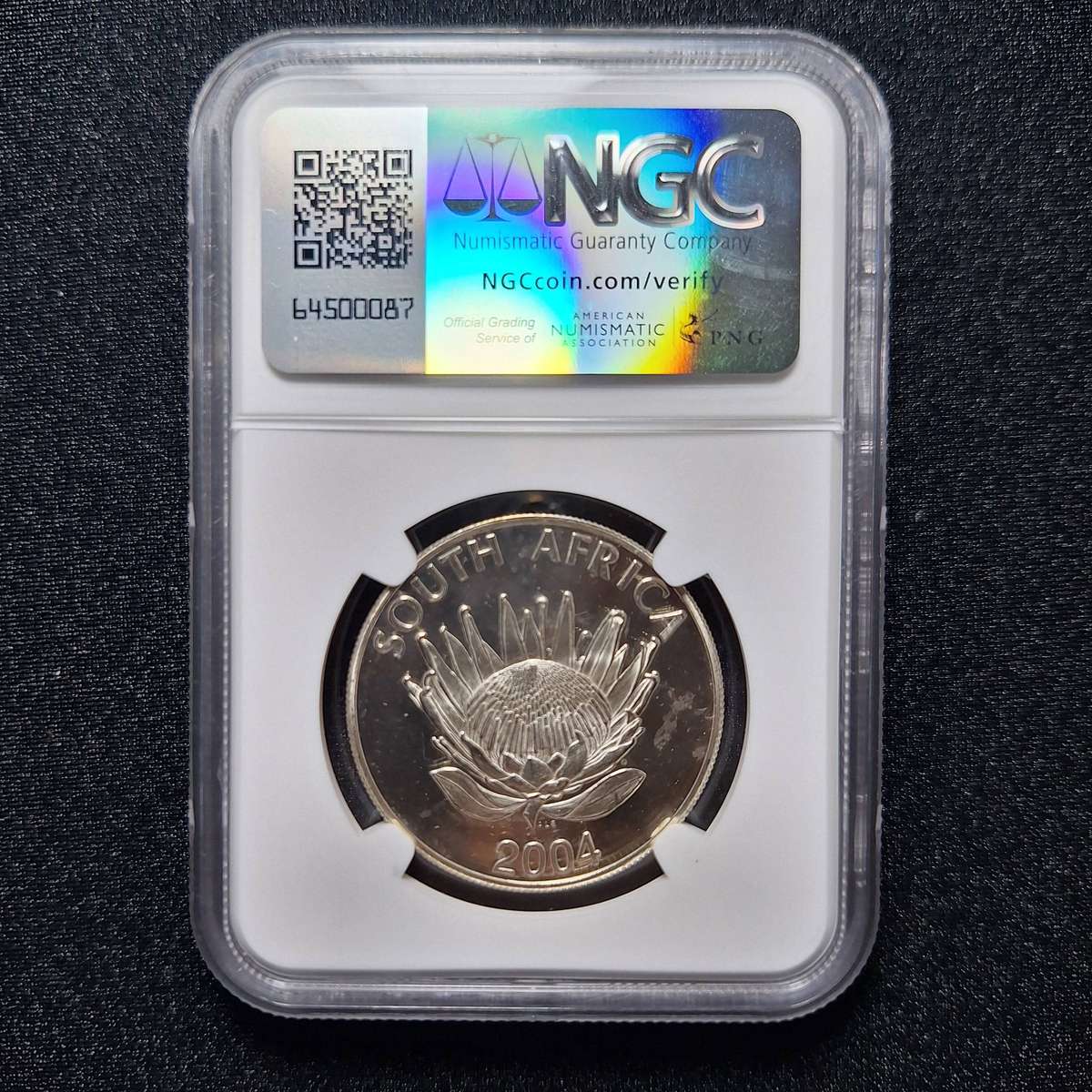 2004 SR1 NGC MS66 Silver Democracy Anniversary South Africa Coin