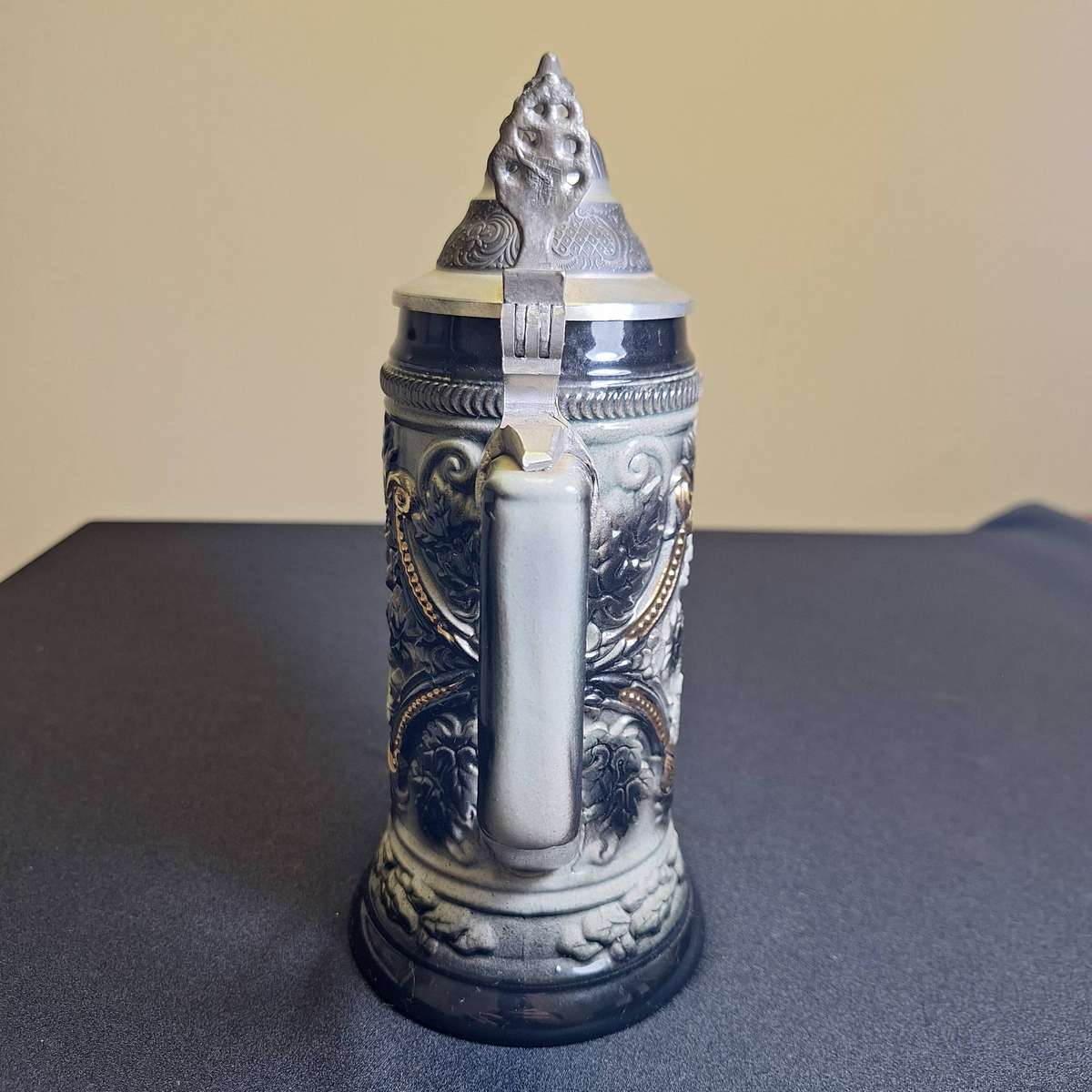 Gerz Authentic German Beer Stein with Gold Inlay