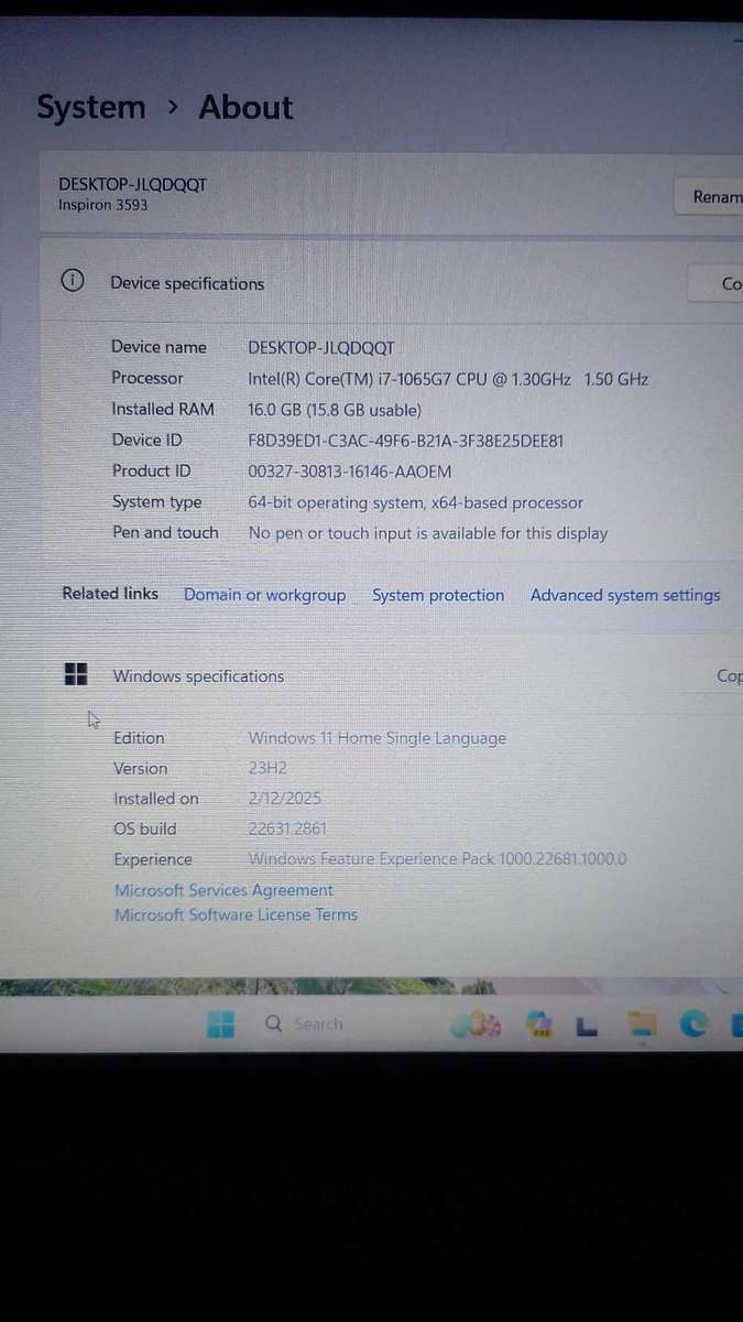 Dell Inspiron 15.6 FHD Laptop  Core i7 10th Gen, 16GB RAM, 512GB SSD, Windows 11