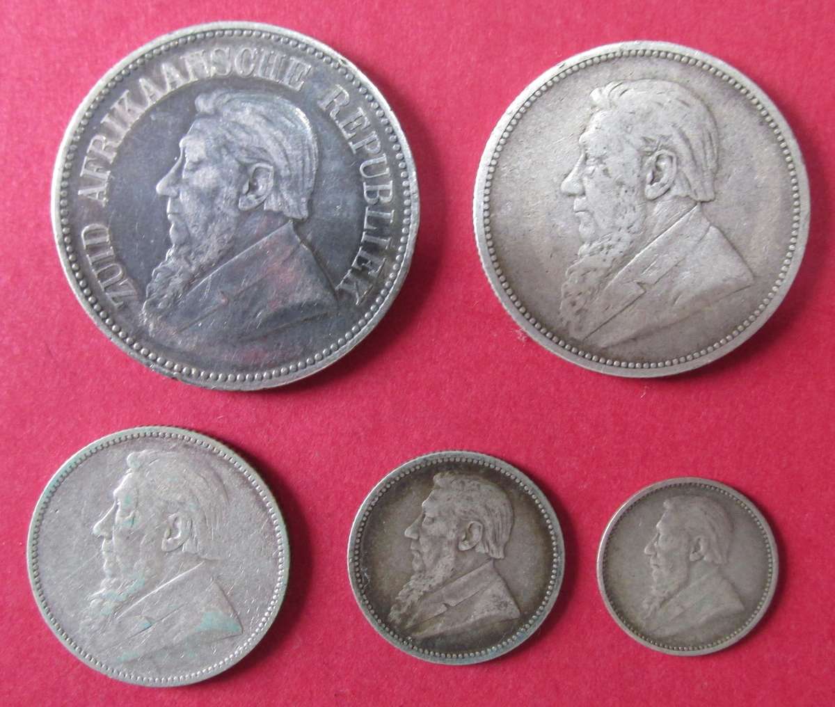 1894 COMPLETE SET OF Z.A.R SILVER COINS