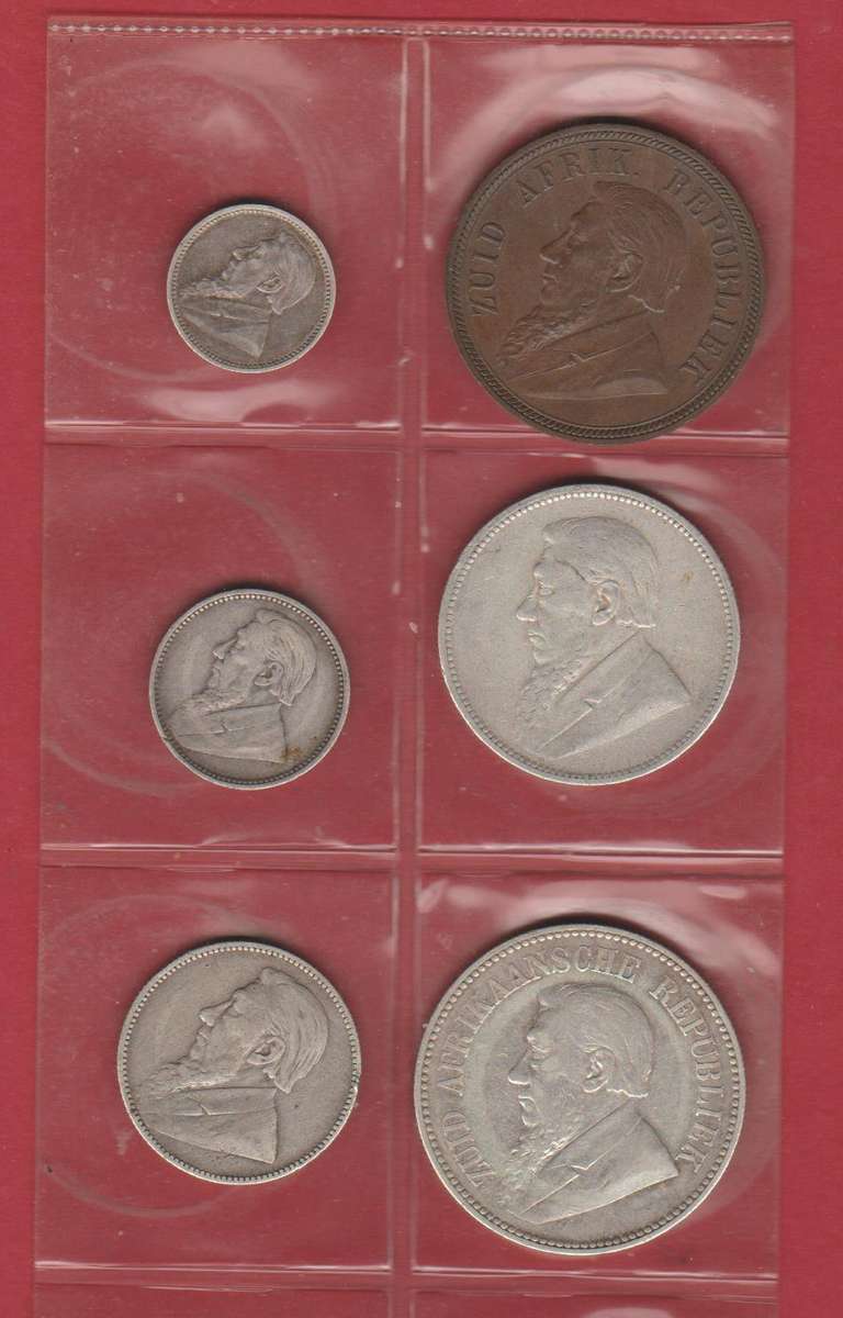 COMPLETE SET OF 1896 SILVER Z.A.R COINS + 1898 PENNY