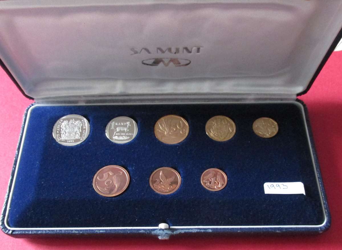 3 S.A. PROOF SETS - 1990 1992 1993 ( 1990 ONE CENT MISSING)