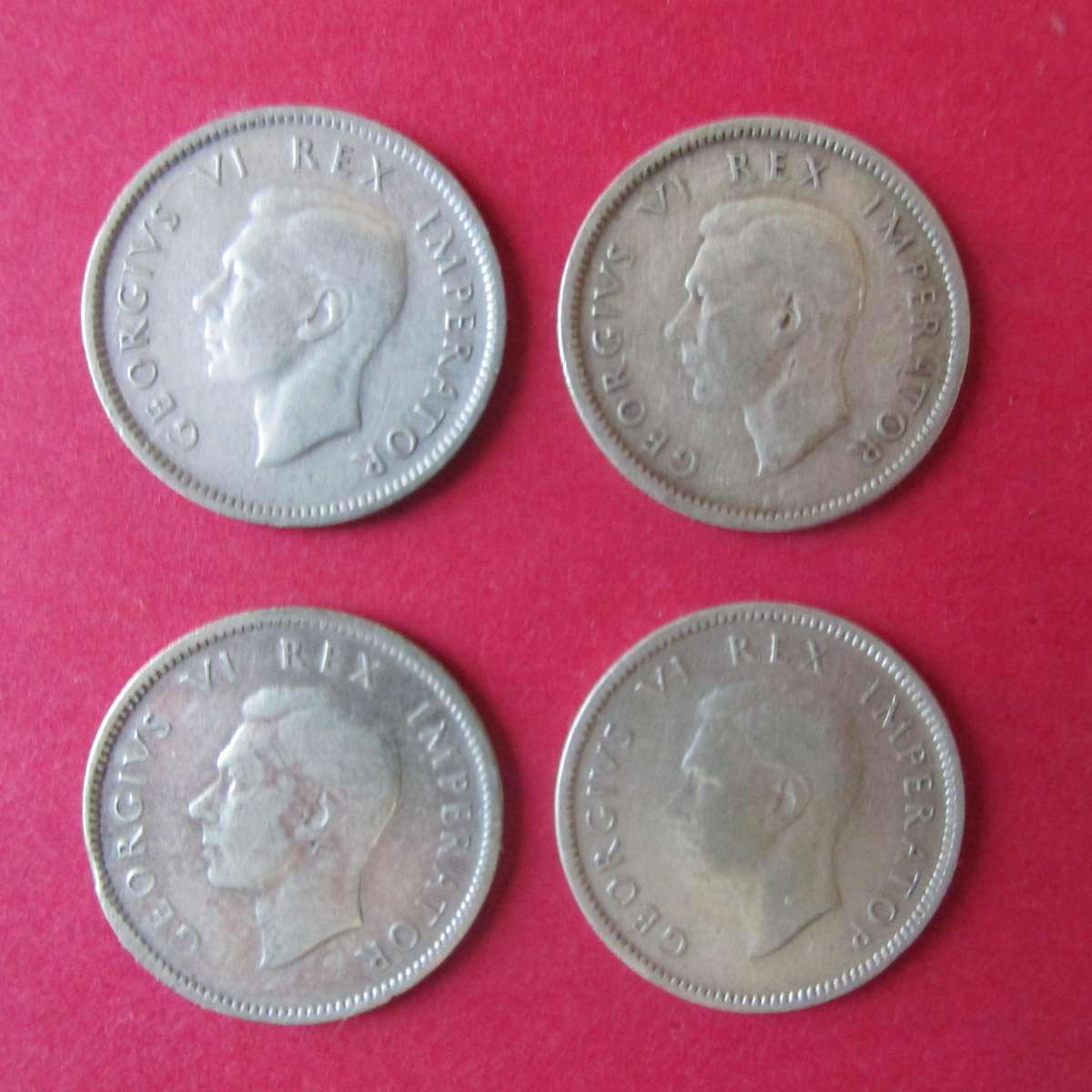 4 George VI Sixpences Low Mintage Years 1944-1947