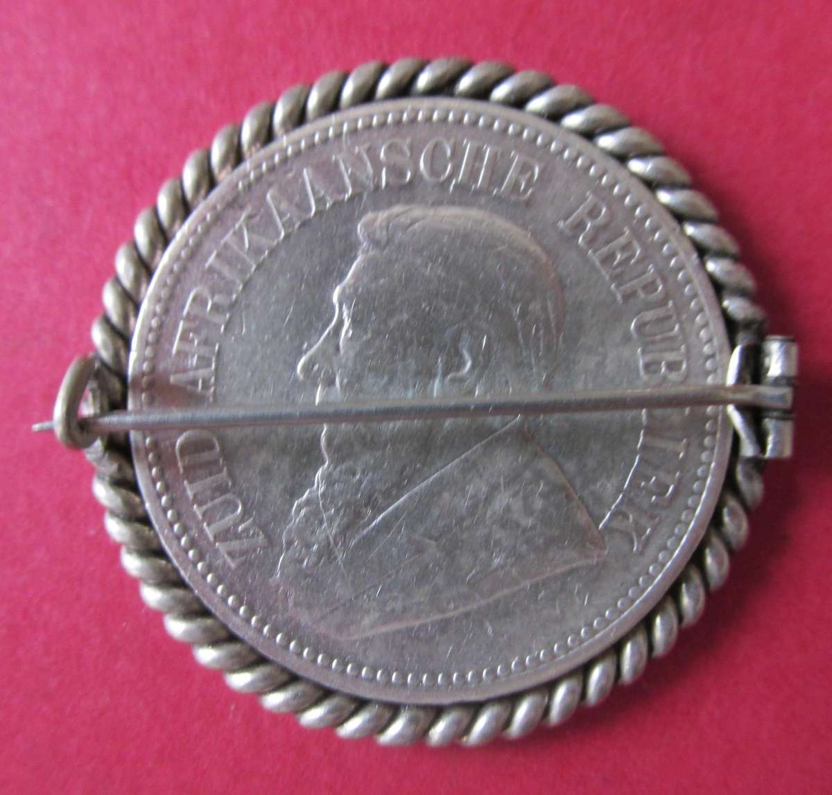 Paul Kruger Sterling Silver Z.A.R Brooch 1895 Two and a Half Shillings