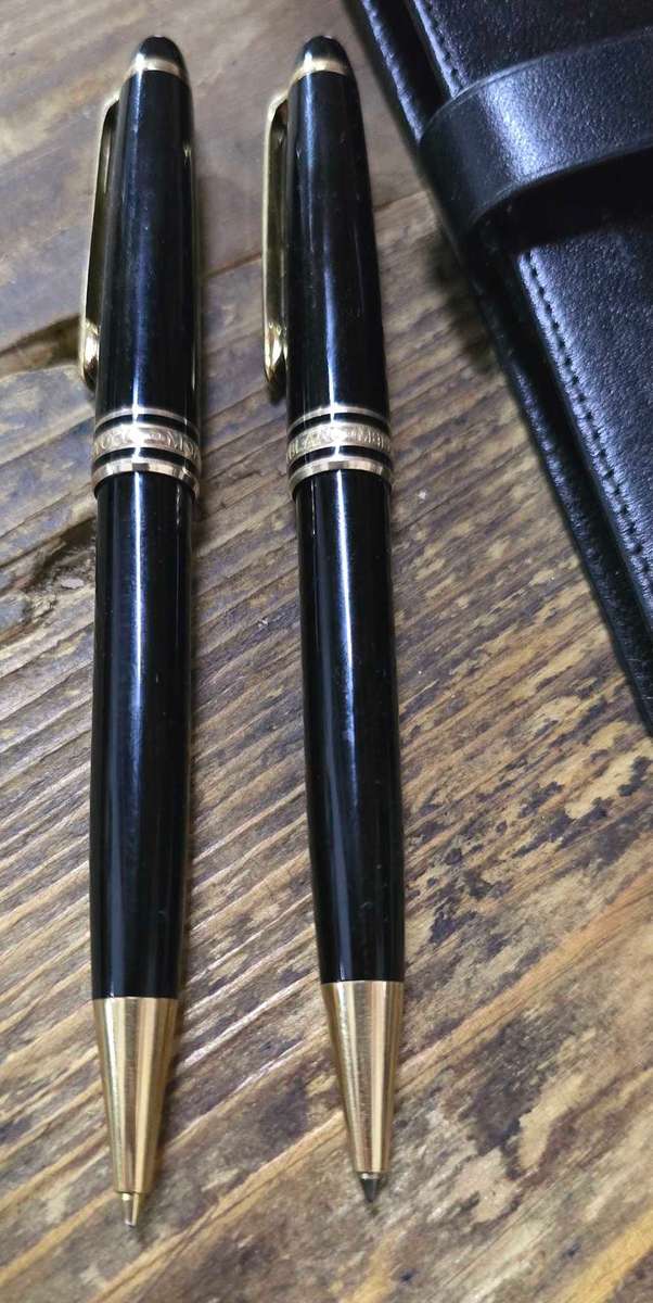 Mont Blanc Meisterstruck Classique Ballpoint Pen & Pencil Set With Leather Case
