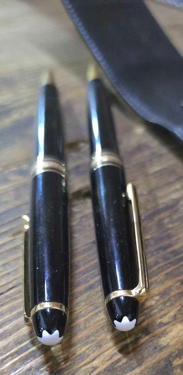 Mont Blanc Meisterstruck Classique Ballpoint Pen & Pencil Set With Leather Case