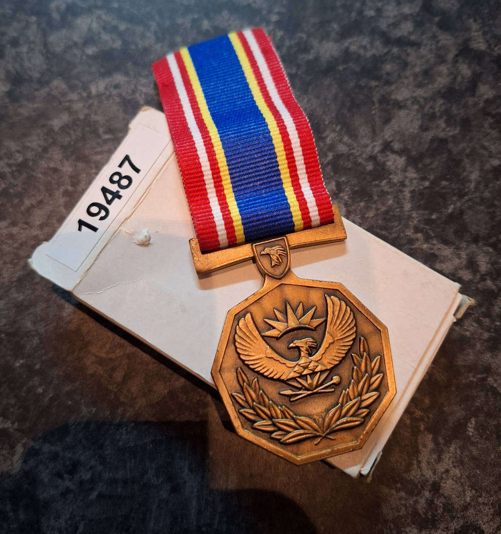 South African Police 10 year service medal with box