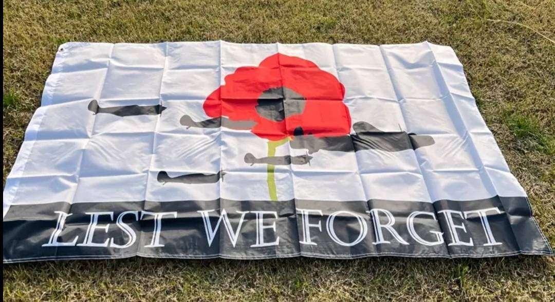 Poppy day flag with airplains