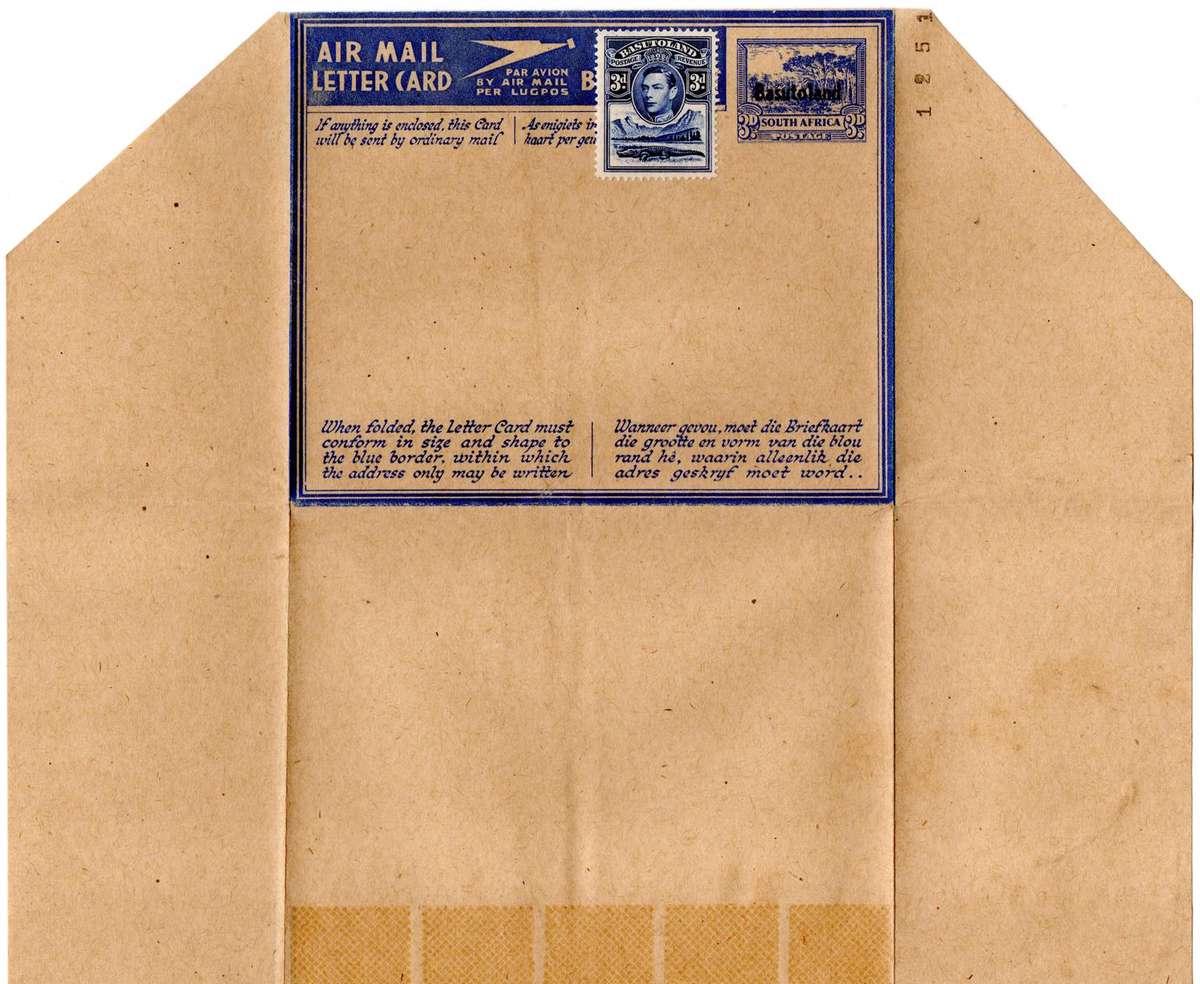 Basutoland - 1944 Uprated 3d Air Mail Letter Card H&G 2