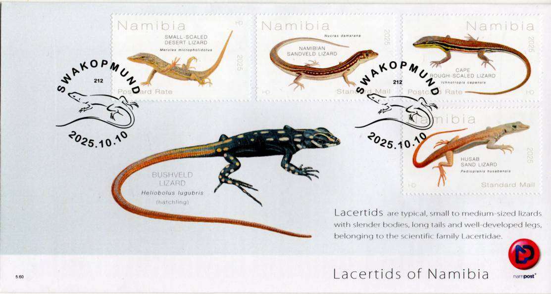 Namibia - 2025 Lacertids Lizards FDC 5.60