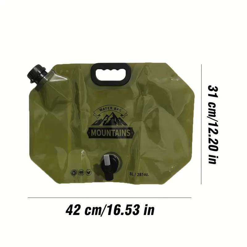 8 liter camping/hiking folding water bottle/bag with tap