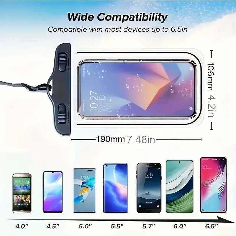 Universal waterproof mobile phone pouch