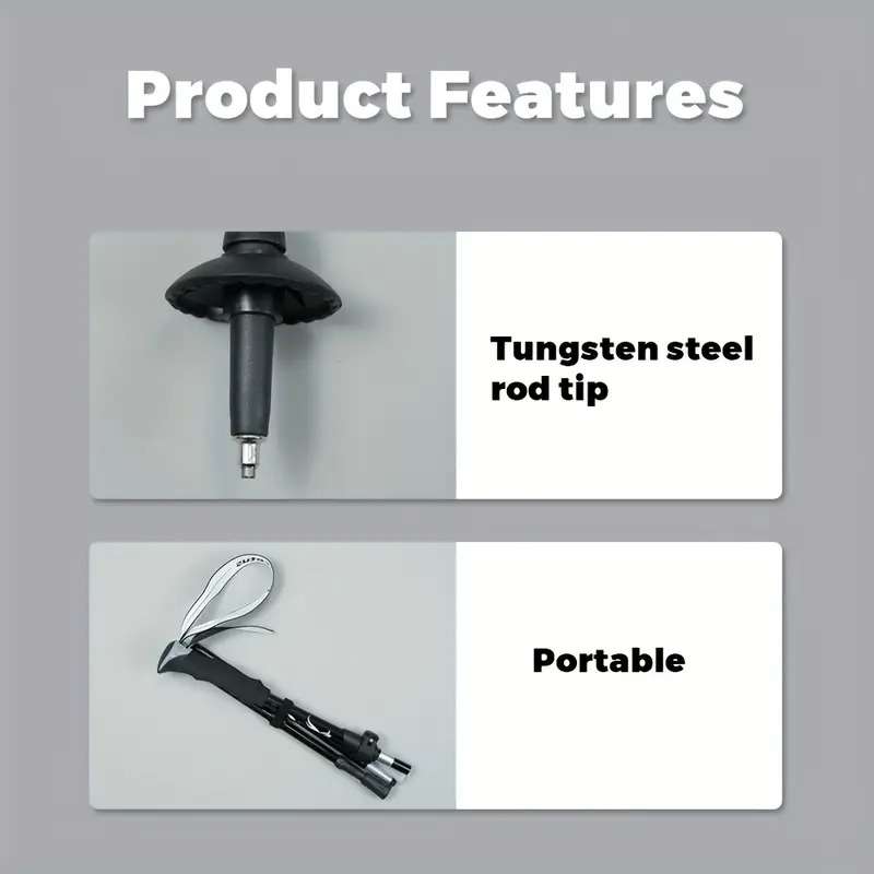 Lightweight foldable/ ultra compact hiking/trekking pole (gold)