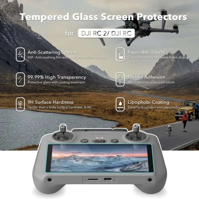 Tempered Glass Screen Protector for DJI RC/RC2 remote controllers