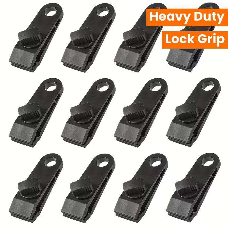 Heavy duty camping tarp/tent clips (set of 12)
