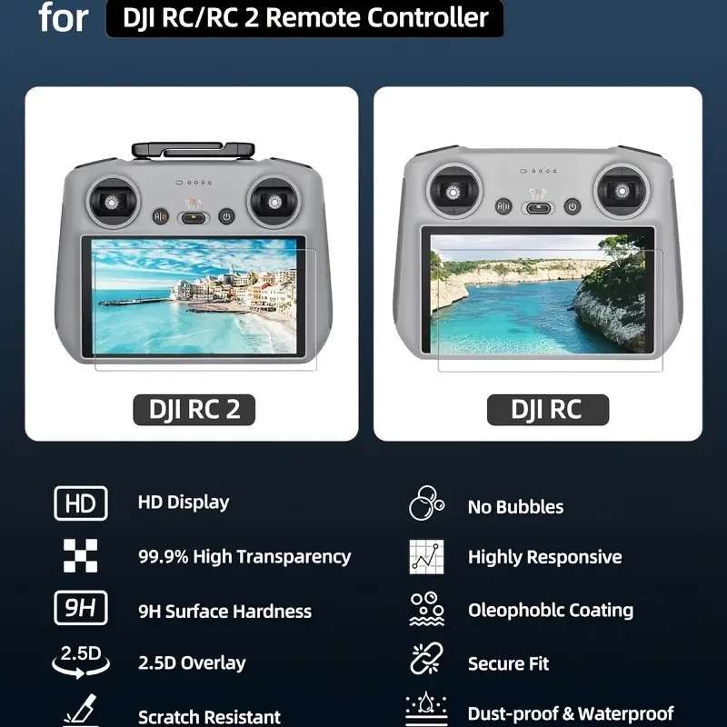 Tempered Glass Screen Protector for DJI RC/RC2 remote controllers