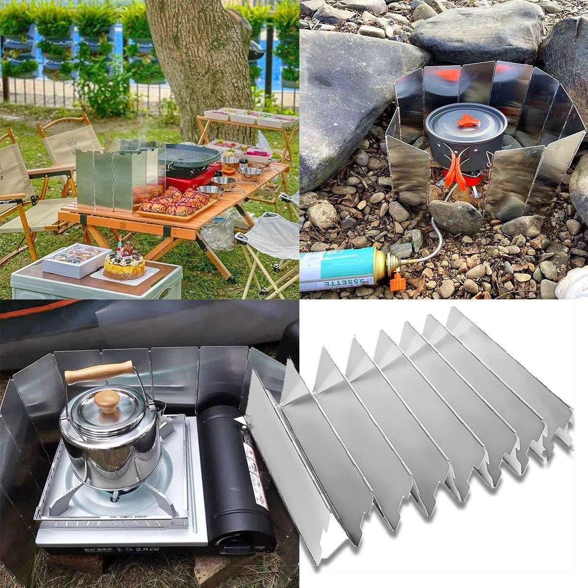 Camping Cooking Aluminium Wind Shield (10 plates)