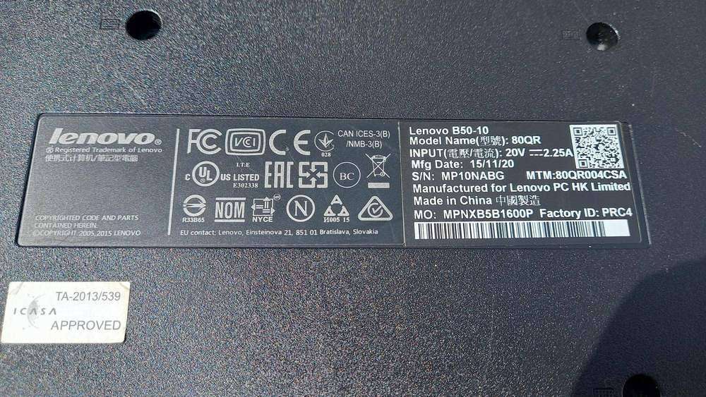 Lenovo B50-10 80QR Laptop - Parts/Spares/Repair