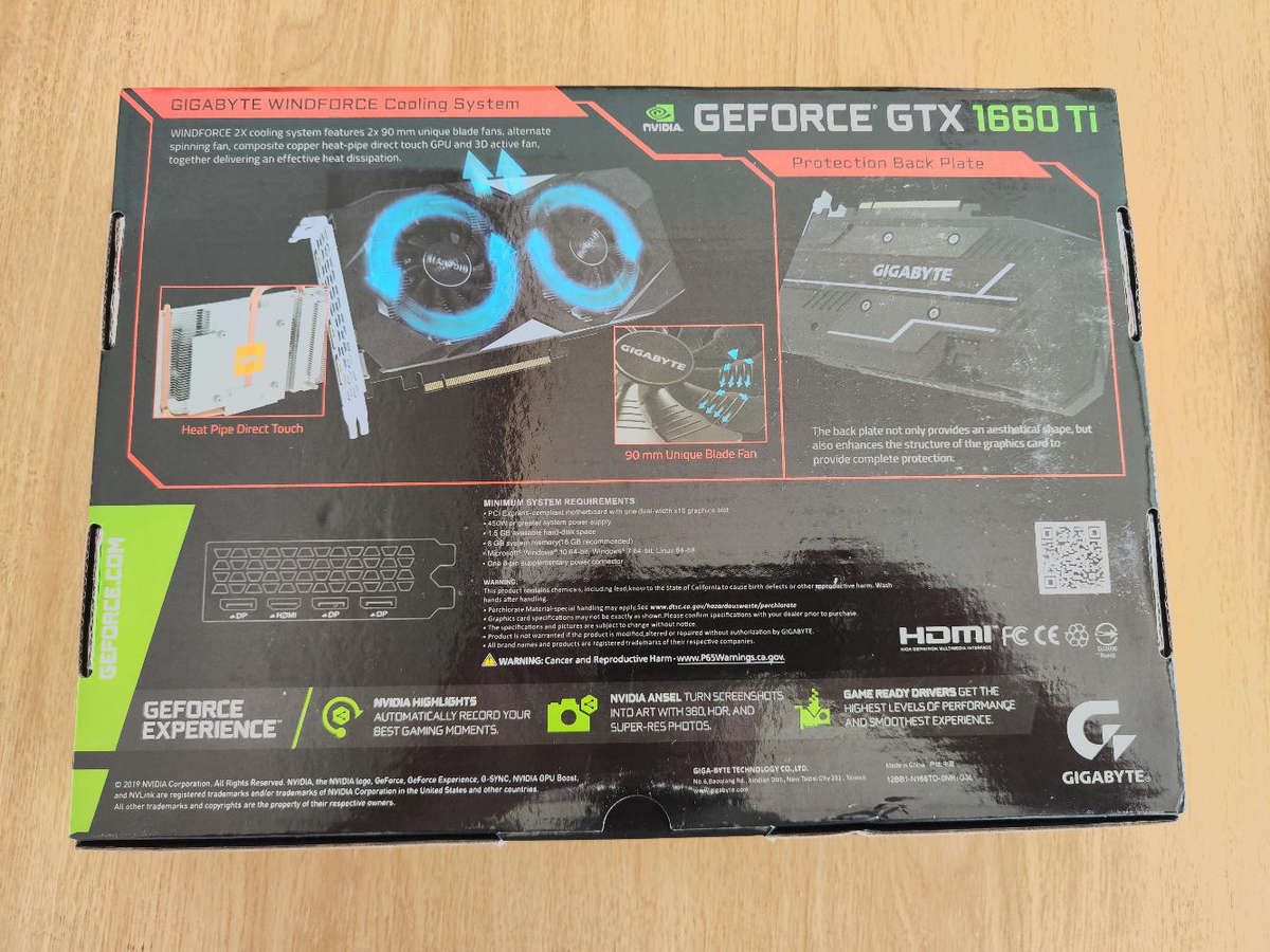 Gigabyte GTX1660 Ti 6GB Graphics card**Boxed**