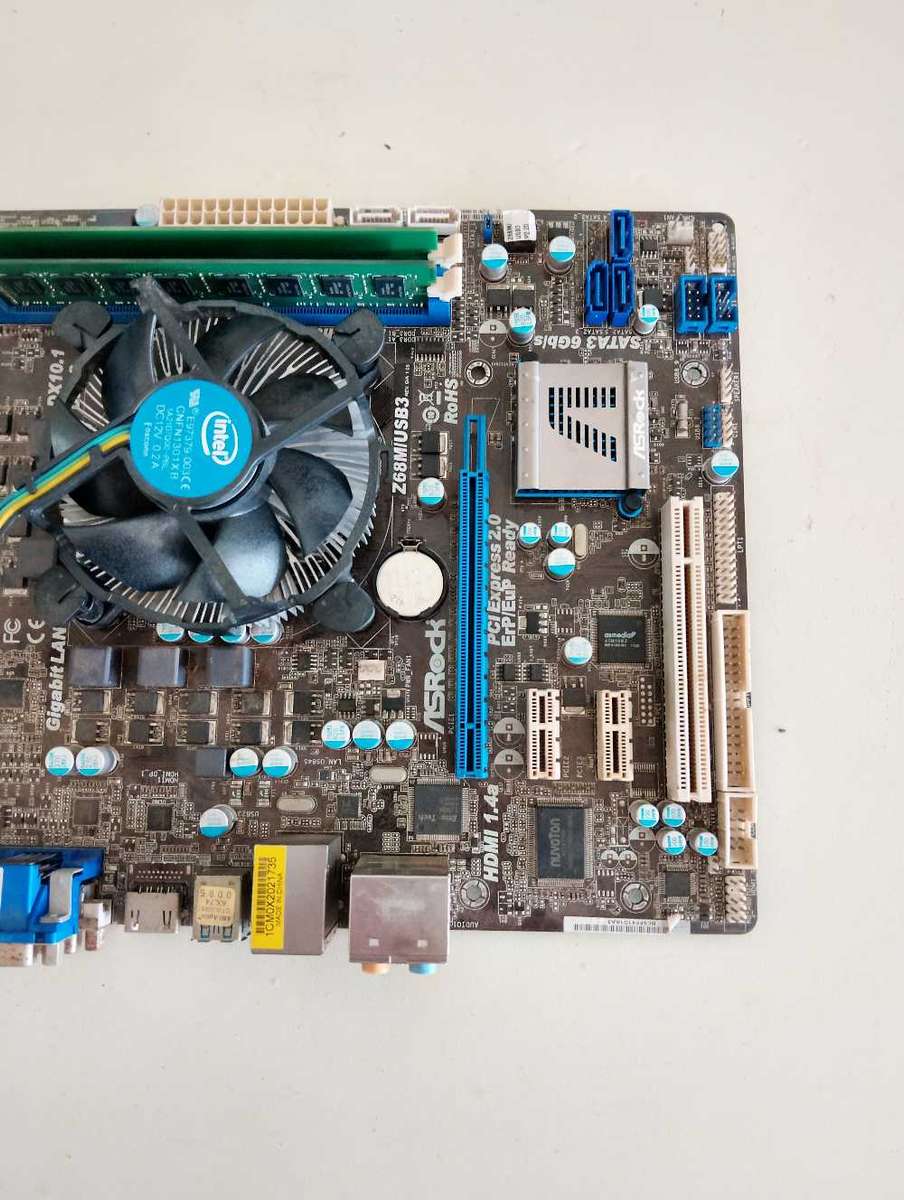 Intel Core i3 3240 Combo**ASRock z68m Motherboard**4GB DDR3 Ram**SATA port damaged