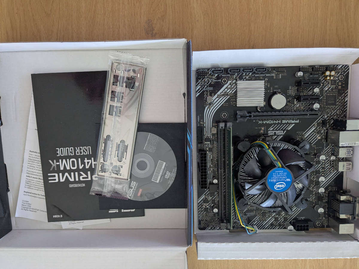 Intel Core i3 10100F Combo**Asus Prime H410M-K Motherboard**16GB DDR4 Ram